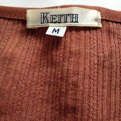 KEITH ブラウン 半袖 コットンリブカットソー サイズMの画像