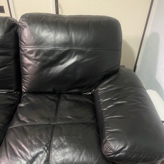 ニトリ　ソファー　レザー　2人の画像