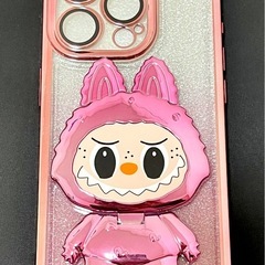【新品】LAVABU（ラブブ）ミラー付きスマホケース💖ピンクグラデ×キラキラ✨iPhone15Proの画像