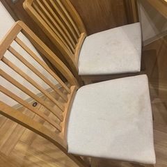 【無料】IKEA木製ダイニングテーブル＆椅子2脚セット／11月〇日までに引き取り希望（住之江公園駅近く）の画像