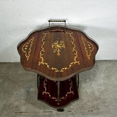 『イタリア製』バタフライキッチンワゴン バタフライティーワゴン キッチンワゴン ワインラック サイドテーブル 象嵌細工 象嵌 RWmis63の画像