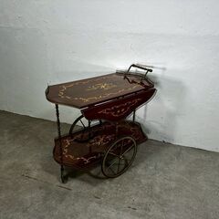 『イタリア製』バタフライキッチンワゴン バタフライティーワゴン キッチンワゴン ワインラック サイドテーブル 象嵌細工 象嵌 RWmis63の画像