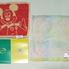 第一生命 ミッキーマウス くまのプーさん タオルハンカチ2枚＆メモ帳2冊の画像