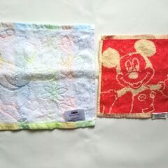 第一生命 ミッキーマウス くまのプーさん タオルハンカチ2枚＆メモ帳2冊の画像