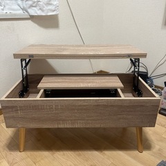 5wayテーブル 油圧昇 降式テーブル昇降テーブル ダイニングテーブル収納機能 ローテーブルセンターテーブル 折り畳みリ ビングテーブルデスクの画像