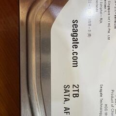 Seagate 2TB SATA 内臓型ハードディスクドライブの画像