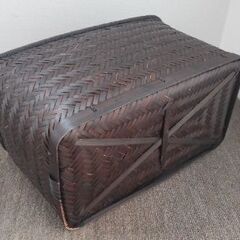 竹素材の籠　整理籠　2点　の画像