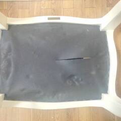 アンティーク調 ホワイト 猫脚 スツール ベンチ オットマンの画像