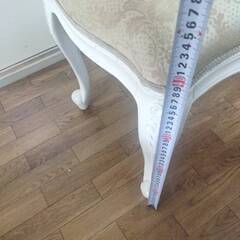 アンティーク調 ホワイト 猫脚 スツール ベンチ オットマンの画像