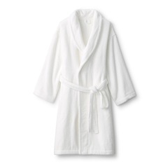 無印良品 白 ふっくらパイルバスローブの画像