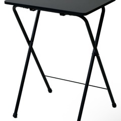 山善(YAMAZEN) 折りたたみテーブル 高さ70 傷・汚れ・水分・熱に強い 幅50×奥行48cm サイドテーブル ミニテーブル 完成品 ブラック/ブラック RYST5040H(BKBK4) テレワークの画像