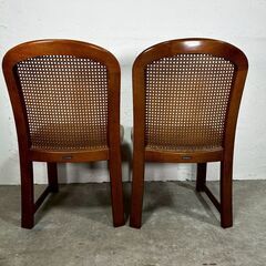 『karimoku』カリモク ダイニングチェア 食卓チェア リビングチェア ラタンバック チェア 椅子 イス ラタン 2脚セット RWcha112の画像