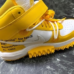 Off-White × NIKE / オフホワイト × ナイキ Air Force 1 Mid SP LTHR "White and Varsity Maize" /の画像