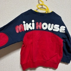 【size100】ミキハウス　バックロゴトレーナーの画像