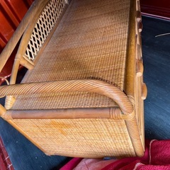 GYP1113 ラタン家具　籐家具　チェスト ２段　ベンチ風 の画像