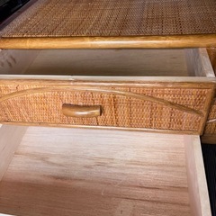 GYP1113 ラタン家具　籐家具　チェスト ２段　ベンチ風 の画像