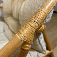 ラタンチェア　オットマン付きの画像