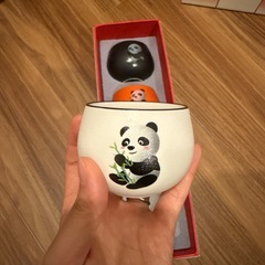 【美品】万里山河のぱんだのゆのみパンダの湯呑みの画像