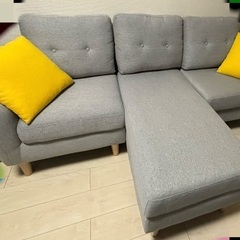 ソファ　オットマン　3人　2人　L字　コーナー　カウチ　グレー　背もたれ　埼玉の画像