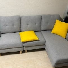 ソファ　オットマン　3人　2人　L字　コーナー　カウチ　グレー　背もたれ　埼玉の画像