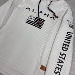 【美品】アルファ　パーカー　ALPHA 白の画像
