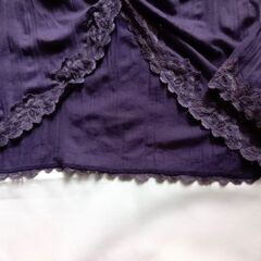 ETRE EN beaute 江戸紫 皴加工カーディガン レース 長袖 サイズLの画像