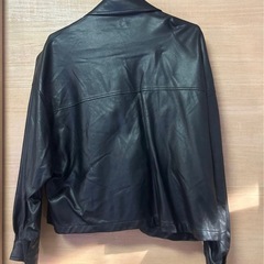 フェイクレザーシャツジャケット ブラックの画像