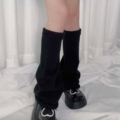 黒 無地 レッグウォーマーの画像