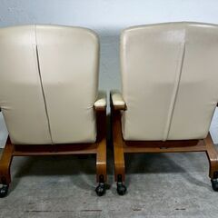 『FUJIFURNTURE』富士ファニチア リクライニングチェア ダイニングチェア 食卓チェア リビングチェア キャスター付き チェア 椅子 イス 2脚 RWcha113の画像