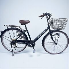 ◇L'EAF V-TYPE II ママチャリ 自転車 ブルー ギア6段階 ギア変更不可27インチ  防犯登録解除済みの画像