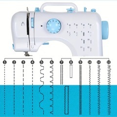 新品未使用　実用　コンパクト　ミシン　ブルーカラーの画像