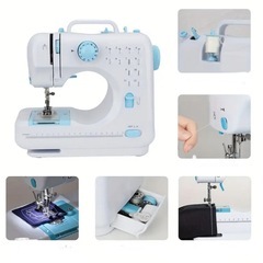 新品未使用　実用　コンパクト　ミシン　ブルーカラーの画像
