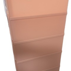 5段衣装ケース／チェスト収納 ピンク系の画像