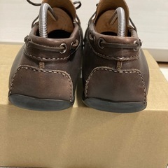 マドラス　ブラウン編み込みレザーモカシンの画像