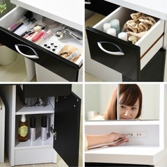 ドレッサー　三面鏡　白黒の画像