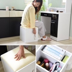 ドレッサー　三面鏡　白黒の画像