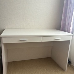 【3点セット】ホワイト デスク キャスター付チェスト キャスター付チェアの画像