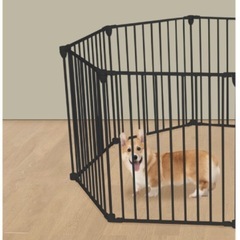 丈夫　新品　ペット用サークル ブラック8枚セット  小型犬〜中型犬向け　の画像