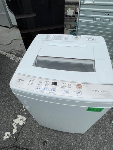 NO B646?福岡市内配送設置無料✨?全自動洗濯機 Sシリーズ ホワイト AQW-S60J-W [洗濯6.0kg /乾燥機能無 /上