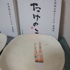 未使用　片岡鶴太郎　オリジナル　美濃焼　たけのこ　小皿　小鉢2個４枚セットの画像
