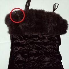 KEY.EAST ダークブラウン ラビットファー付き ベロアキャミソール ドレープ の画像