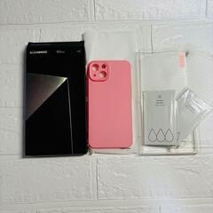 iPhone 13 用 ケース ガラスフィルム付属 指紋防止 レンズ保護 ピンクの画像