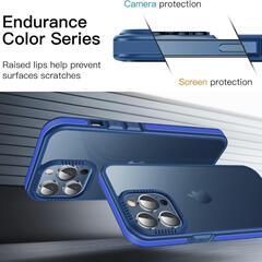 iPhone14promaxケース マット感 耐衝撃半透明 画面保護 レンズ保護の画像