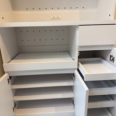 LOWYA [幅90] 食器棚 レンジ台 ハイタイプ コンセント付き 可動棚タイプ 選べる組合せキッチン収納セット  の画像