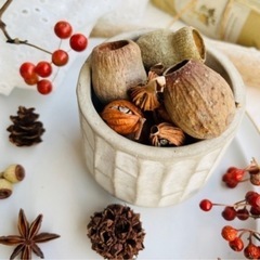 木の実多種多様　ドライフラワー　クリスマス　リース　の画像