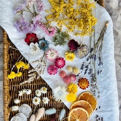 レジン、キャンドル作家様、ちょっと何かしら作って見たい方、クリスマス　リース　ドライフラワー　プリザーブドフラワーの画像