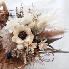 プチフラワー　クリスマス　お正月　リース　スワッグ　しめ縄　ドライフラワーの画像