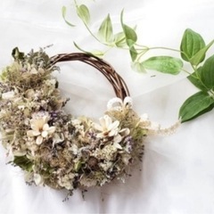 プチフラワー　クリスマス　お正月　リース　スワッグ　しめ縄　ドライフラワーの画像