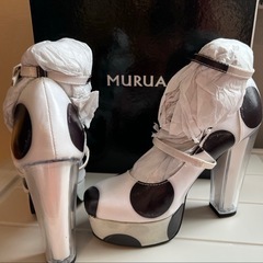 ✨【新品未使用・定価¥13,990】MURUA（ムルーア）激レア！ドット柄 厚底パンプス 22.5cm クリアヒールの画像