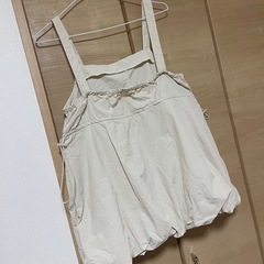 アイボリー バルーンシルエット ビスチェ　ドロスト　秋服　重ね着　ふんわり　Ｌの画像